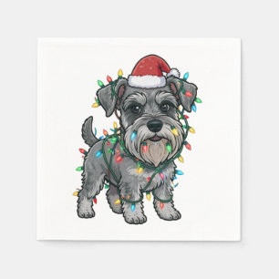 Shih Tzu met een kerstmuts voor Kerstmis Servet