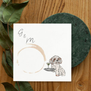 Shih Tzu met een martini cocktail Servet