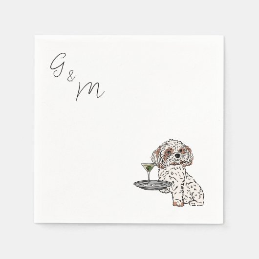 Shih Tzu met een martini cocktail Servet (Voorkant)