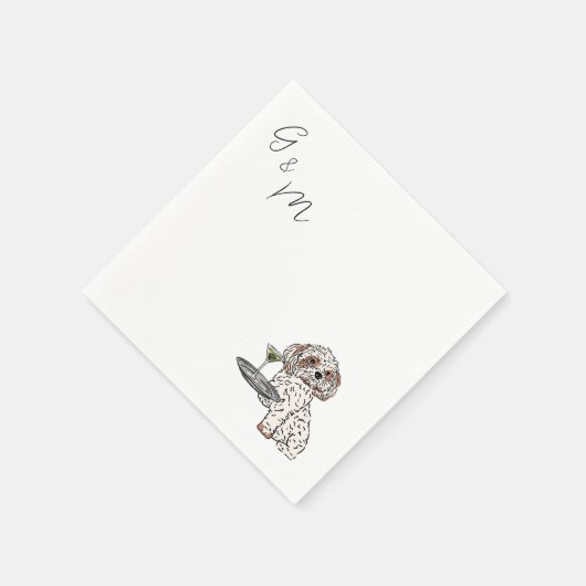 Shih Tzu met een martini cocktail Servet (Hoek)