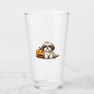 Shih Tzu met Halloween-thema Glas