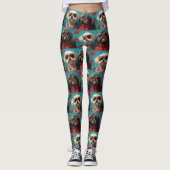 Shih Tzu met hart Rozen Valentijnsdag Leggings (Voorkant)