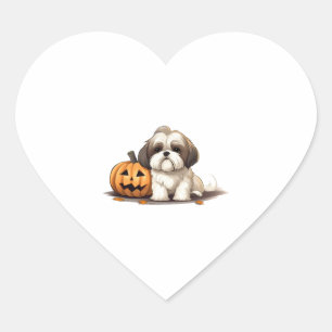 Shih Tzu met het thema halloween Hart Sticker