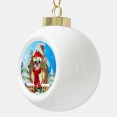 Shih Tzu met kerstcadeaus Keramische Bal Ornament (Rechts)