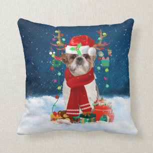 Shih Tzu met kerstcadeaus Kussen