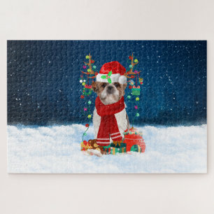 Shih Tzu met kerstcadeaus Legpuzzel