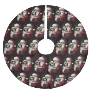 Shih Tzu met Kerstman Feestelijke Kerst  Kerstboom Rok