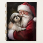 Shih Tzu met Kerstman Feestelijke Kerst Planner (Voorkant)