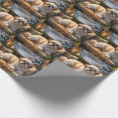 Shih Tzu met kerstverlichting Vakantie Cadeaupapier (Hoek)