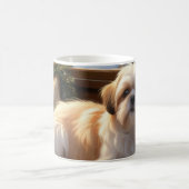 Shih Tzu met kerstverlichting Vakantie Koffiemok (Center)