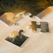 Shih Tzu met kerstverlichting Vakantie Legpuzzel (Zijkant)