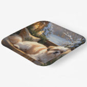 Shih Tzu met kerstverlichting Vakantie Papieren Bordje (Gebogen)