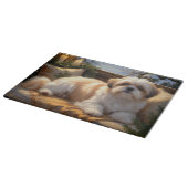 Shih Tzu met kerstverlichting Vakantie Snijplank (Hoek)