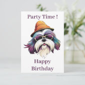 Shih Tzu met petten kaart (Staand voorkant)