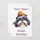 Shih Tzu met petten kaart (Voorkant / Achterkant)