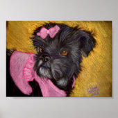 Shih-tzu met Roze Bow Poster (Voorkant)