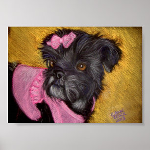 Shih-tzu met Roze Bow Poster