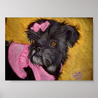 Shih-tzu met Roze Bow Poster