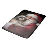 Shih Tzu Met Sinterklaas Feestelijke Kerstmis Badmat (Gekanteld)