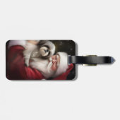 Shih Tzu Met Sinterklaas Feestelijke Kerstmis Bagagelabel (Achterkant horizontaal)