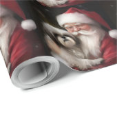 Shih Tzu Met Sinterklaas Feestelijke Kerstmis Cadeaupapier (Rol Hoek)