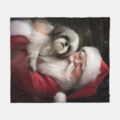 Shih Tzu Met Sinterklaas Feestelijke Kerstmis Fleece Deken (Voorkant (Horizontaal))