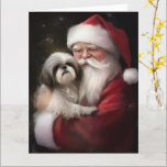 Shih Tzu Met Sinterklaas Feestelijke Kerstmis Kaart<br><div class="desc">Omarm de vakantiedrang met ons charmante kerstman- en hondenkerstontwerp. Het is de perfecte aanvulling op je feestelijke collectie!</div>