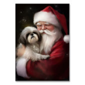Shih Tzu Met Sinterklaas Feestelijke Kerstmis Kaart (Achterkant)