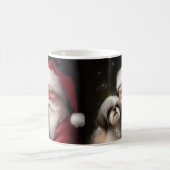 Shih Tzu Met Sinterklaas Feestelijke Kerstmis Koffiemok (Center)