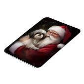 Shih Tzu Met Sinterklaas Feestelijke Kerstmis Magneet (Linkerzijde)