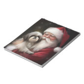 Shih Tzu Met Sinterklaas Feestelijke Kerstmis Notitieblok (Linkerzijde)