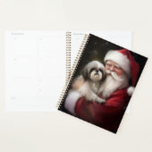 Shih Tzu Met Sinterklaas Feestelijke Kerstmis Planner (Display)