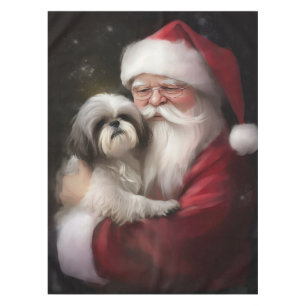 Shih Tzu met Sinterklaas Festieve Kerst  Tafelkleed
