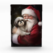 Shih Tzu met Sinterklaas Kerstfeest  Fotoblokken (Voorkant)