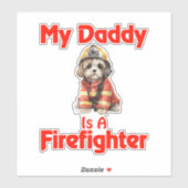 Shih Tzu Mijn papa is een brandweerman Sticker (Vel)