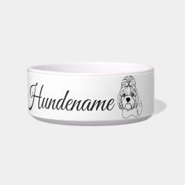 Shih Tzu Minimalist Line Art personalized bowl Voerbakje