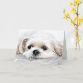 Shih Tzu mis je kaart (Gele Bloem)