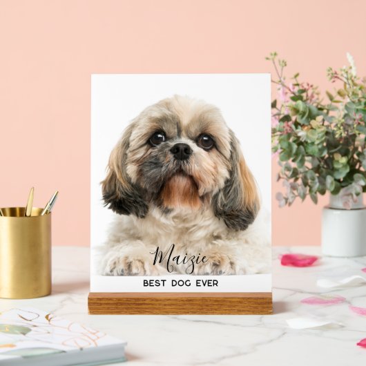 Shih Tzu Moeder Gepersonaliseerde Pet Dog Foto Acryl Bord (Huwelijk)