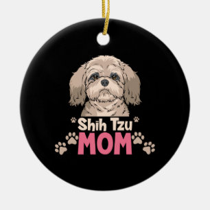 Shih Tzu Moeder Keramisch Ornament