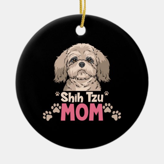 Shih Tzu Moeder Keramisch Ornament (Voorkant)