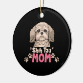 Shih Tzu Moeder Keramisch Ornament (Links)
