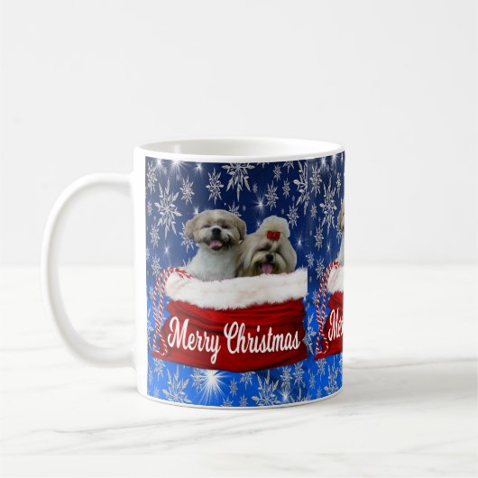 Shih tzu Mok Kerstmis (Links)