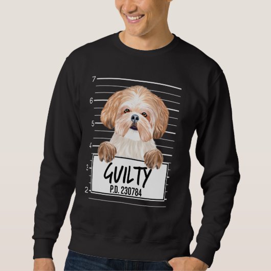 Shih Tzu Mugshot Schuldig Hond Trui (Voorkant)