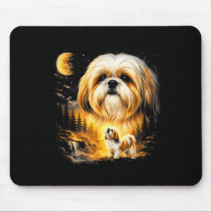 Shih tzu naar de maan huilend retro 90s grappige h muismat