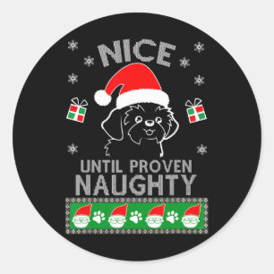 Shih Tzu Nice tot bewezen Naughty Ugandekerst Ronde Sticker