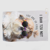 Shih Tzu Niet leuk knuffel hond liefhebbers Aangep Golfhanddoek (Horizontaal)