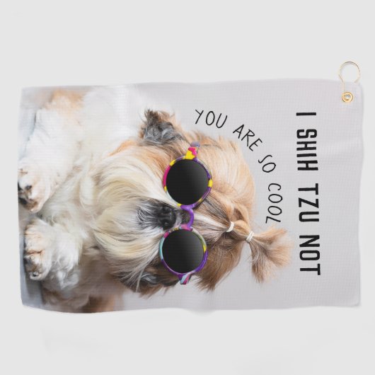 Shih Tzu Niet leuk knuffel hond liefhebbers Aangep Golfhanddoek (Horizontaal)