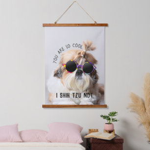 Shih Tzu Niet leuk leuke hondenliefhebbers Custom  Hangend Wandkleed