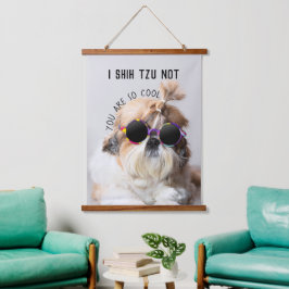 Shih Tzu Niet leuk leuke hondenliefhebbers Custom  Hangend Wandkleed