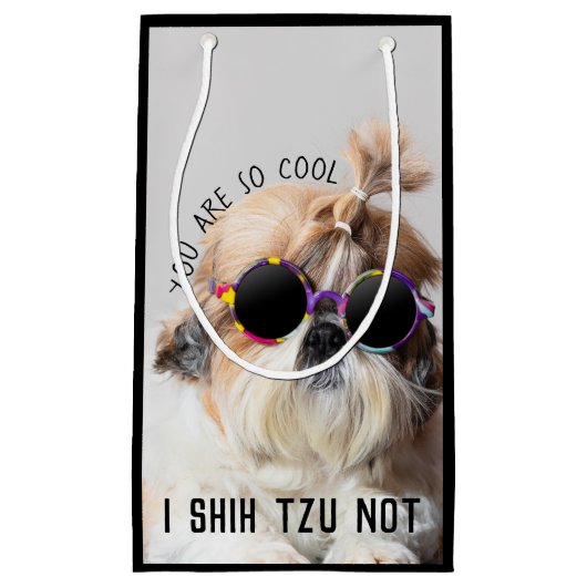 Shih Tzu Niet leuk leuke hondenliefhebbers Custom  Klein Cadeauzakje (Voorkant)